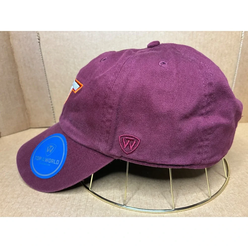 Virginia Tech Hokies Adjustable VT Cap Top of the World Hat Unisex OS Maroon
